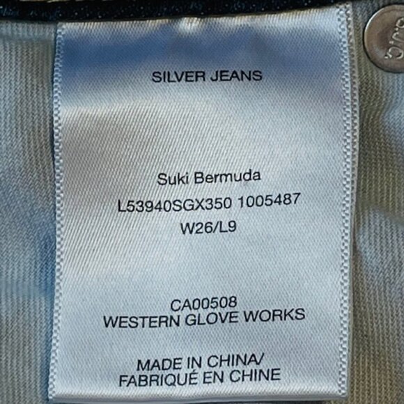 SILVER JEANS Suki Distressed Stretch Bermuda Jean Shorts - Size 26 - Picture 6 of 7